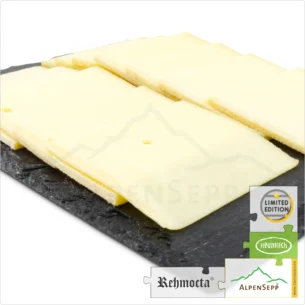 RACLETTE KÄSE - REHMOCTA mild-würzig | 20+ Scheiben laktosefreier Schnittkäse für Grill und heißen Stein | dünn geschnitten | 500 Gramm