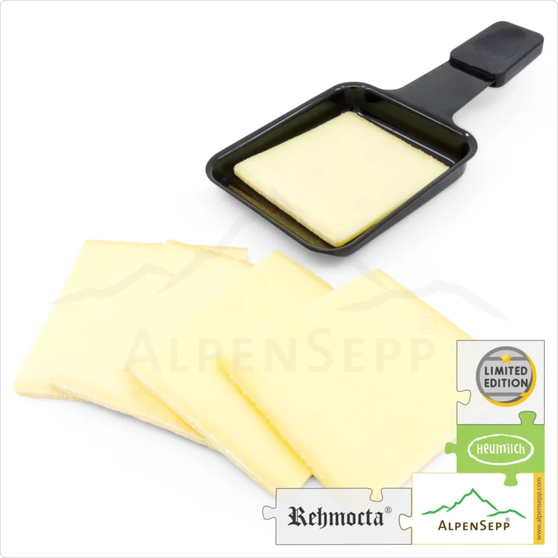 RACLETTE KÄSE - REHMOCTA mild-würzig | 20+ Scheiben laktosefreier Schnittkäse für Grill und heißen Stein | dünn geschnitten | 500 Gramm