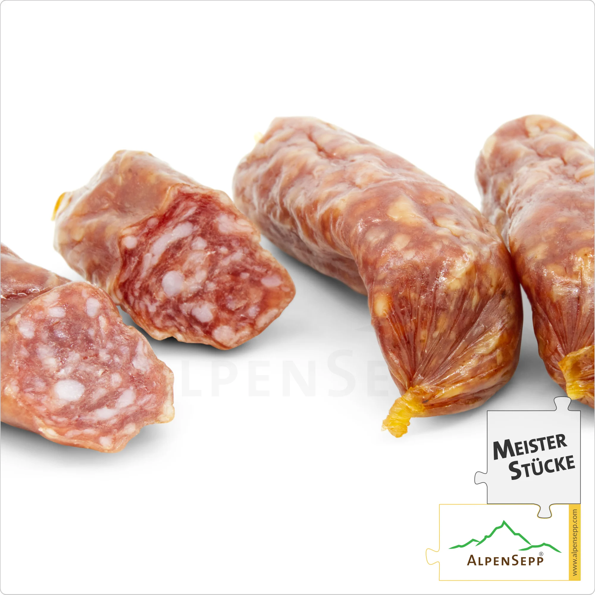 SALAMI BEISSERLE CLASSIC | Milde Snack Wurst aus Schweinefleisch | Mild-Pikante PREMIUM Wurstsorte | 4 Stück