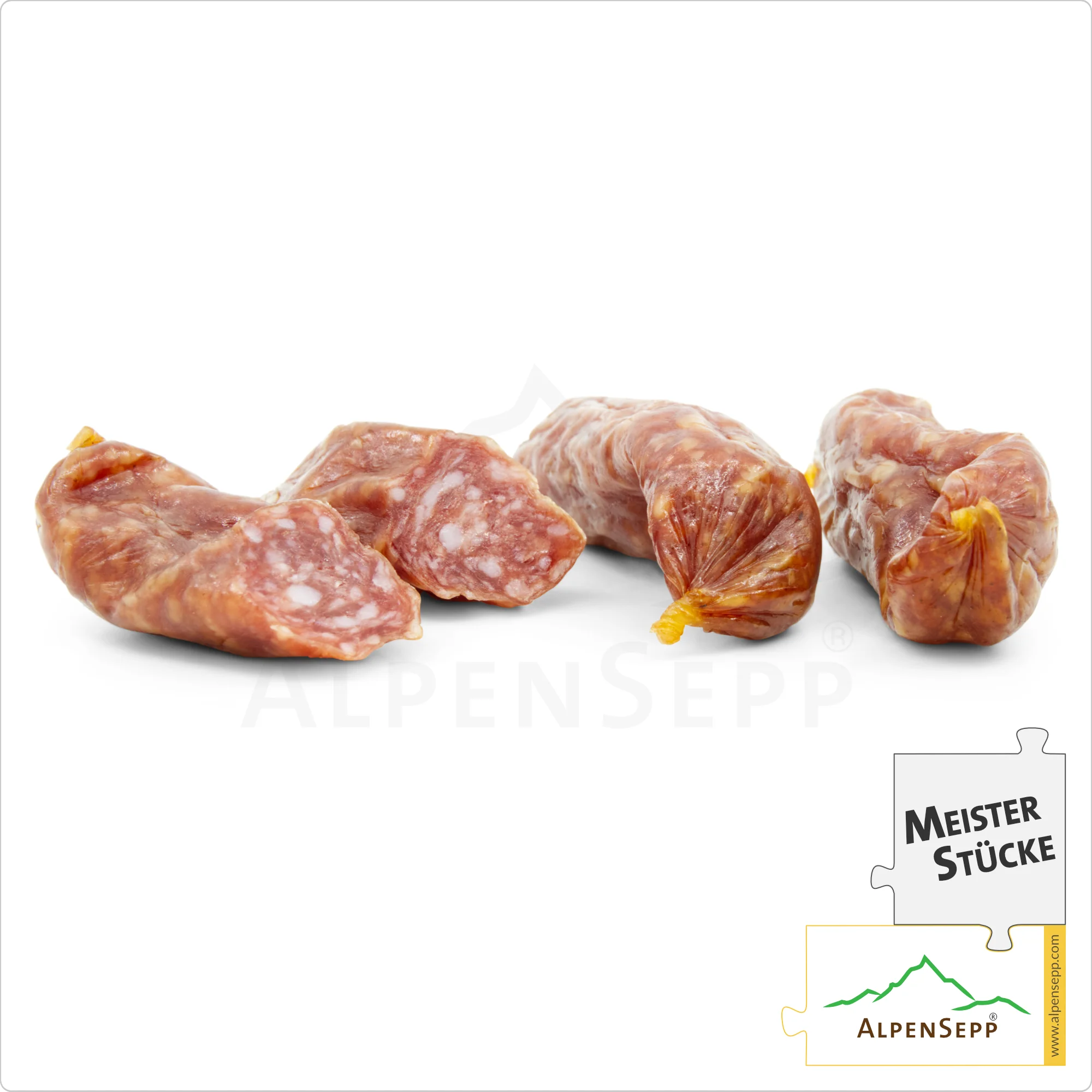 SALAMI BEISSERLE CLASSIC | Milde Snack Wurst aus Schweinefleisch | Mild-Pikante PREMIUM Wurstsorte | 4 Stück