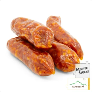 SALAMI BEISSERLE HOT | Scharfe Snack Wurst mit Chili aus Schweinefleisch | Pikante PREMIUM Wurstsorte | 4 Stück