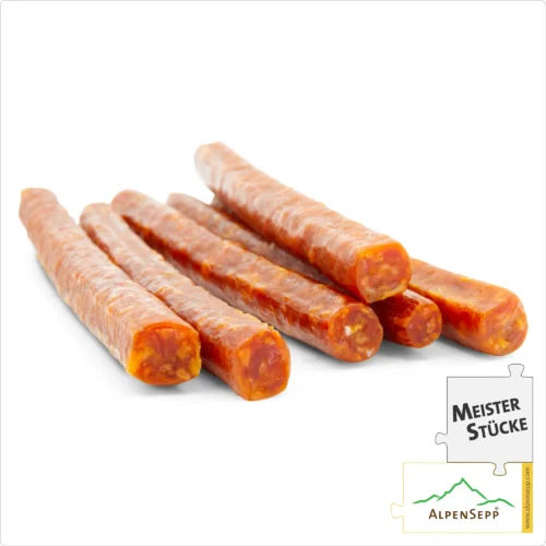 SALAMI STICKS PIKANT | Mini Salami Wurst aus Schweinefleisch | PREMIUM Wurstsorte | 6 Stück 2 SALAMI STICKS | Pikante Mini Salami Wurst aus Schweinefleisch | PREMIUM Wurstsorte | 6 Stück