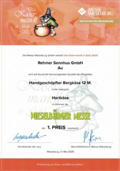 Wieselburger Messe | 1. Preis Bergkäse 12 Monate