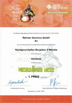Wieselburger Messe | 1. Preis Bergkäse 3 Monate