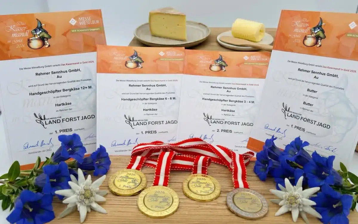 Rehmer Sennhus Kasermandl 2026 | 3x Gold 1x Silber Wieselburger Messe