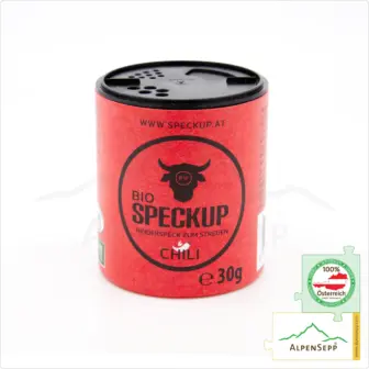 Speckup® Chili Rinderspeckpulver – Made in Austria | geräucherter, ungepökelter Speck vom Bio-Rind in Pulverform | Produkte des Jahres 2026 in DE Ausgezeichnet