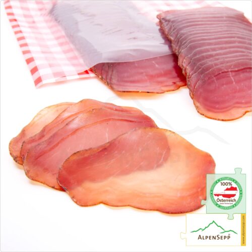 Wacholder-Kaiserstückle geschnitten | kurz geräuchert und luftgetrocknet | 100 % Schweinefleisch aus Österreich – 200 Gramm